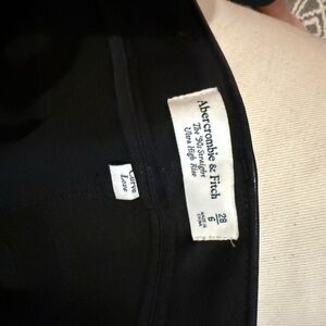 Abercrombie & Fitch Black Straight Leg Leather Pants